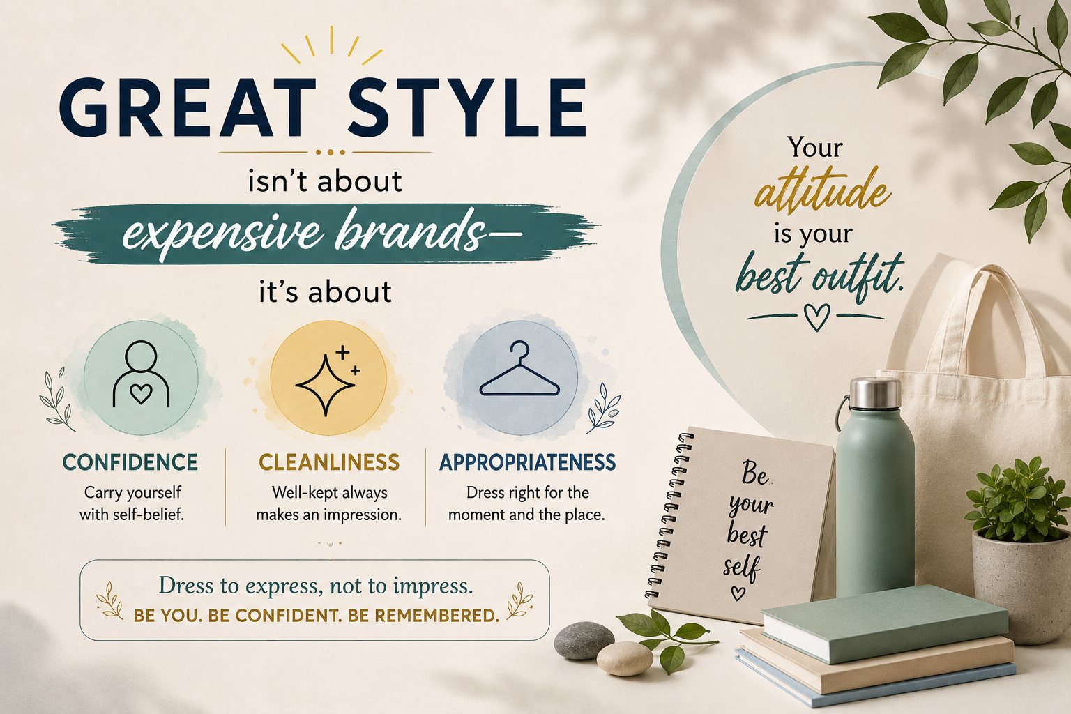✨Great style isn't about expensive brands—it's about confidence, cleanliness, and appropriateness.✨